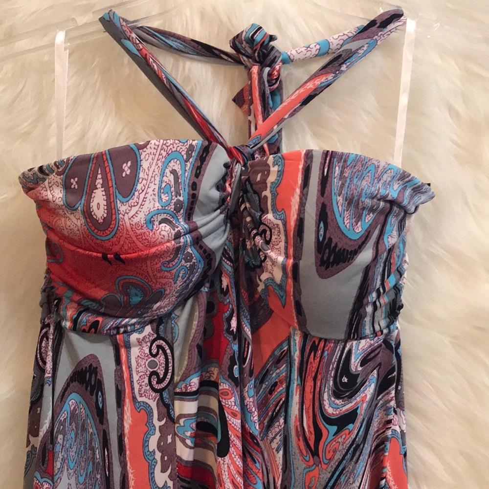 India Boutique Patterned Tie Around the Neck Dress